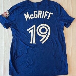 Nike Fred Mcgriff #19 Toronto Blue Jays HOF Men’s T-Shirt Jersey Size